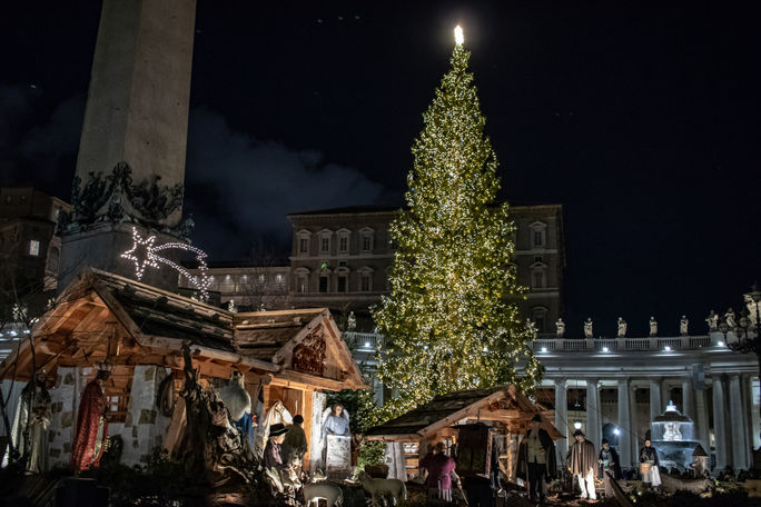 Christmas, tree, holidays, Nativity, St. Peter's Square, Vatican, Rome, Italy