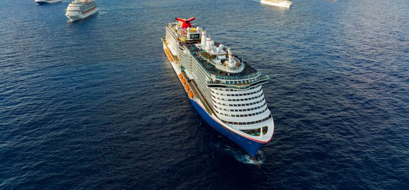 Image: Carnival ships meet at sea. (Photo Credit: Carnival Cruise Line Media)