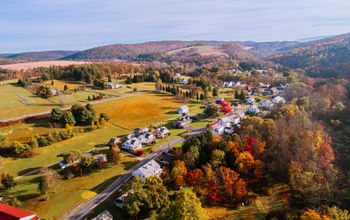Aerial view of Kunkletown, Pennsylvania in the Poconos